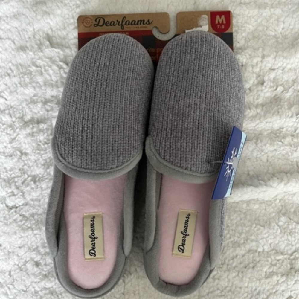 Dearfoams Gray Slippers - NWT
